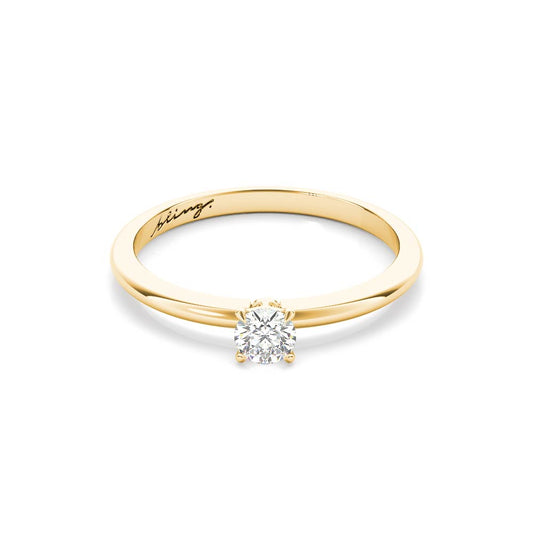 Comet ring - Timeless and elegant 0.18 carat diamond ring in yellow gold