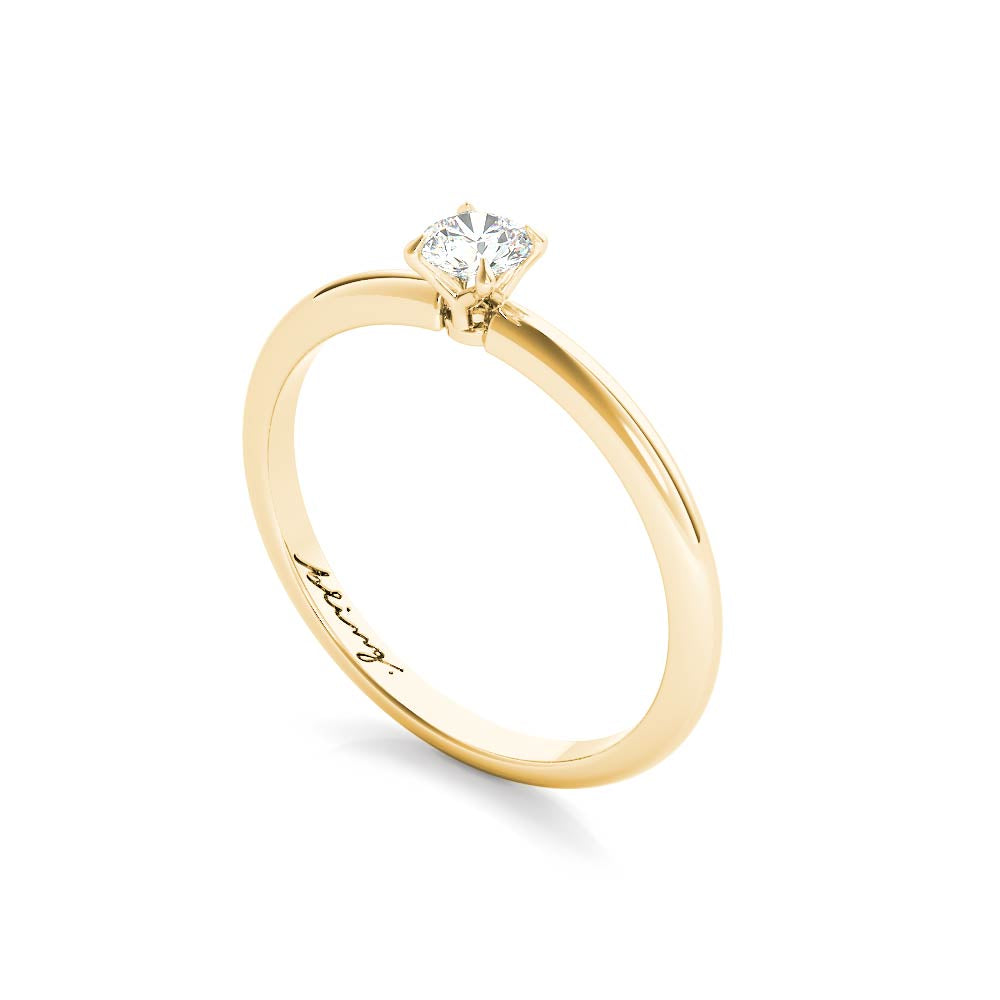 Comet ring - Timeless and elegant 0.18 carat diamond ring in yellow gold